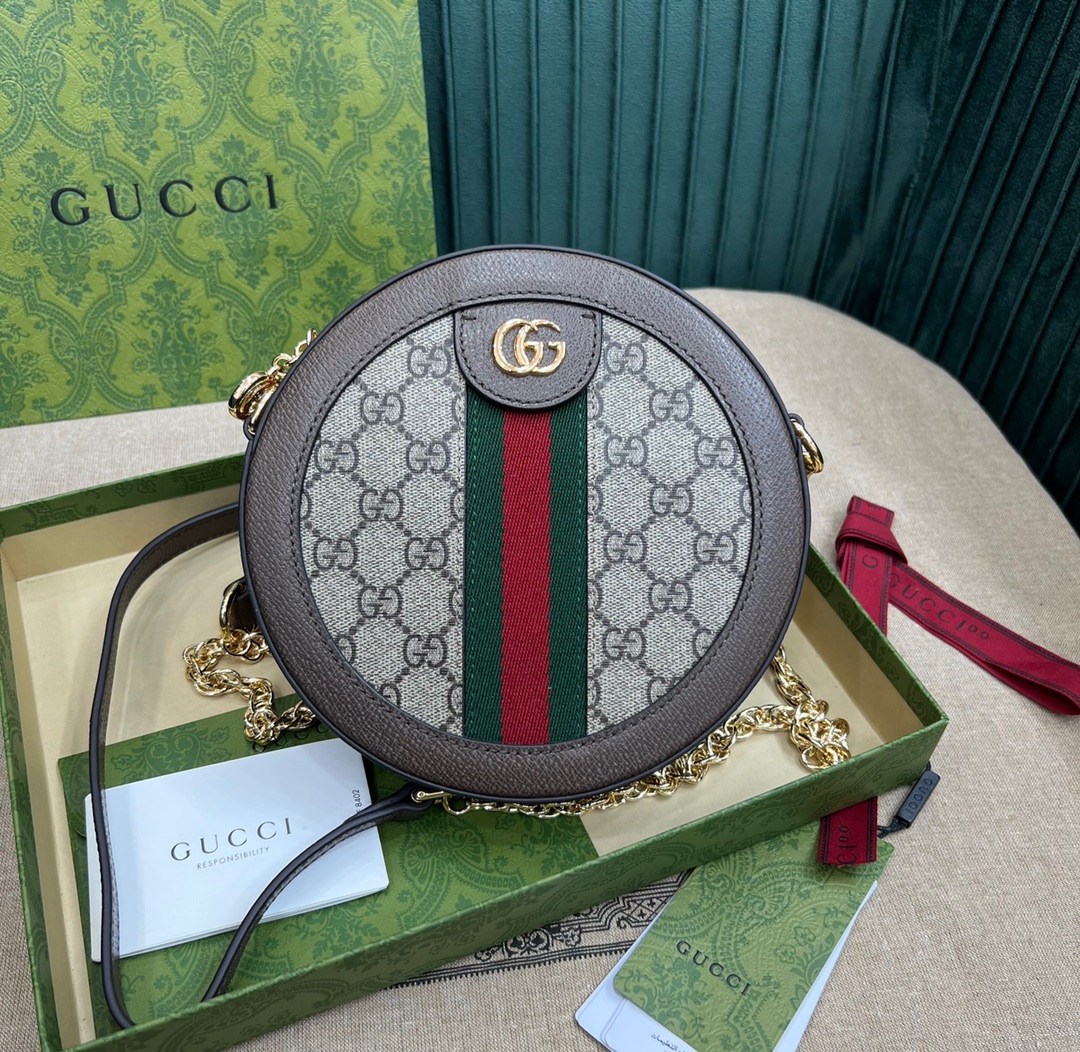Gucci Ophidia GG round mini shoulder bag 550618