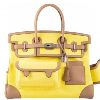 Hermes Birkin 35 Cargo Bags Lemon Yellow